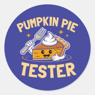 Sticker Rond Citrouille Pie Tester Thanksgiving