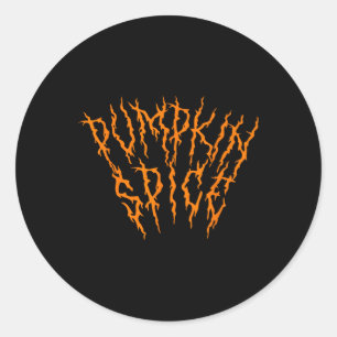 Sticker Rond Citrouille Spice Fun Heavy Black Metal Music Hallo