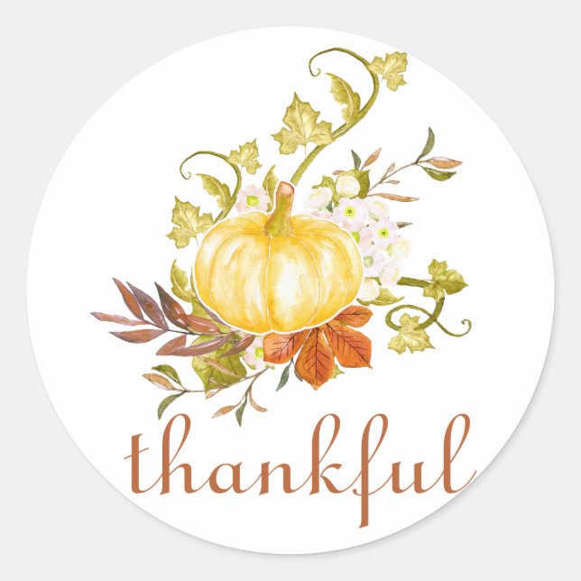 Sticker Rond Citrouille Thanksgiving (Devant)