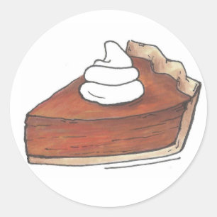 Sticker Rond Citrouille tranche de gâteau Baking Thanksgiving G