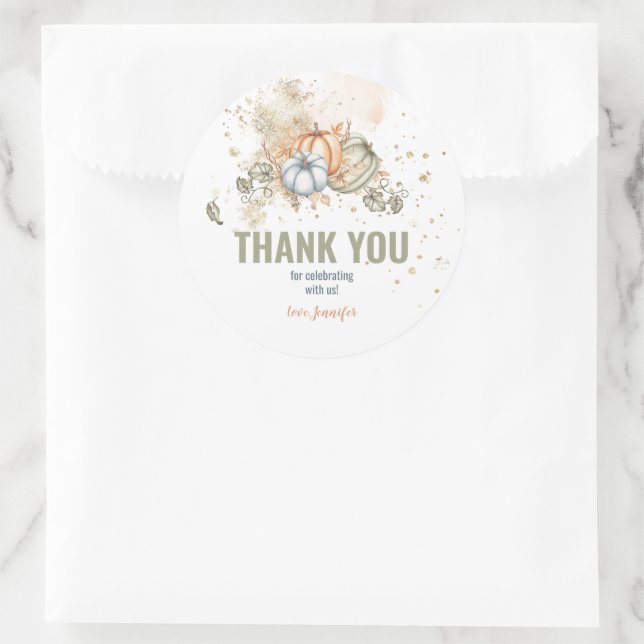 Sticker Rond Citrouilles aquarelle (Sac)