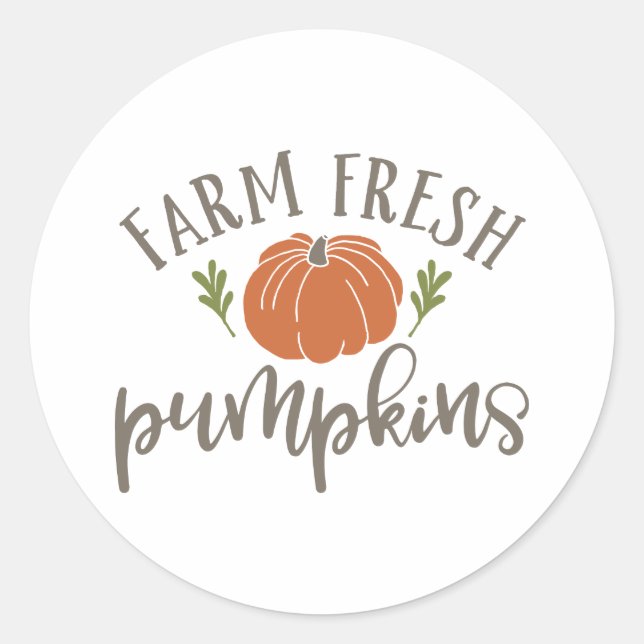 Sticker Rond Citrouilles de ferme frais automne articles à thèm (Devant)