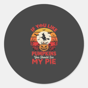 Sticker Rond Citrouilles drôles de tarte pour Halloween Design_