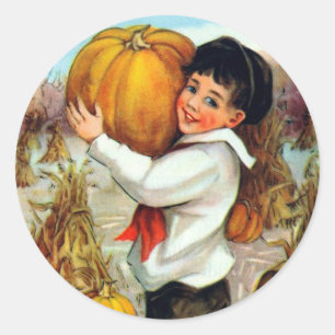 Sticker Rond Citrouilles vintages
