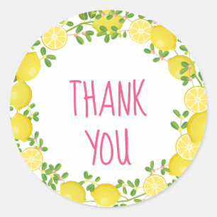Sticker Rond Citrus citron Merci