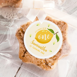 Sticker Rond Citrus citron mignonne 1er anniversaire