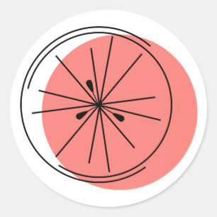 Sticker Rond Citrus rose rond