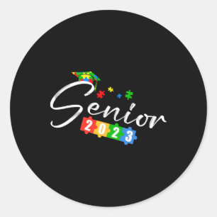 Sticker Rond Cl Senior De 2023 Sensibilisation sur l'autisme Sc
