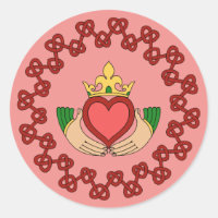Claddagh et Red Knotwork sur rose
