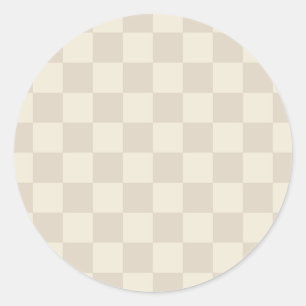 Sticker Rond Clair Brown et blanc cassé