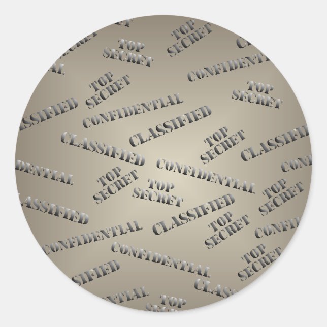 Sticker Rond Clair Top Secret (Devant)