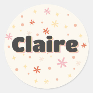 Sticker Rond Claire nom mignon design