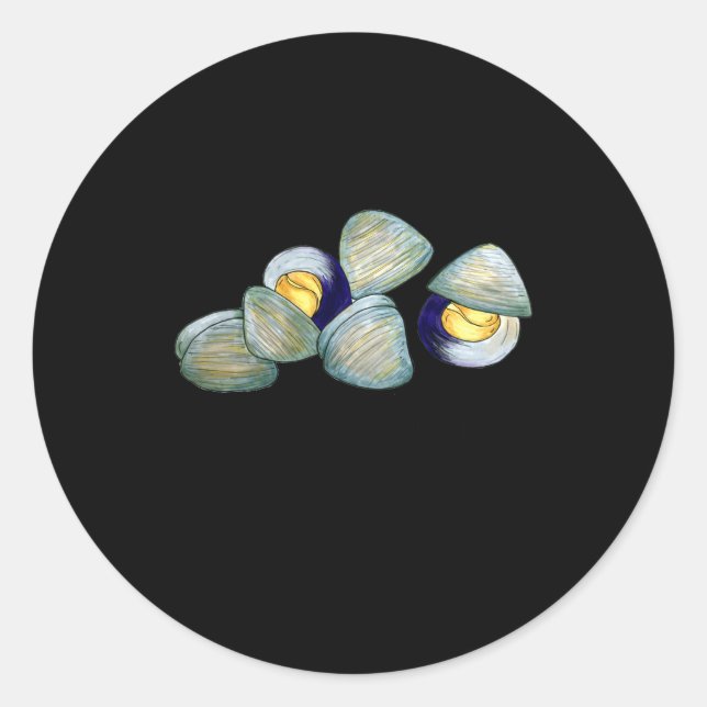 Sticker Rond Clams Clambake Rhode Island New England Seafood _1 (Devant)