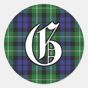 Sticker Rond Clan classique Graham Tartan Monogramme