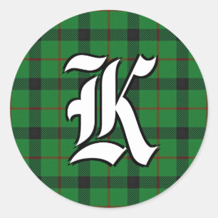Sticker Rond Clan classique Kincaid Tartan Monogramme
