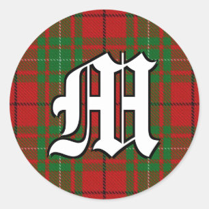 Sticker Rond Clan classique MacAulay Tartan Monogramme