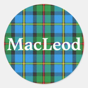 Sticker Rond Clan écossais MacLeod de Harris Tartan Plaid