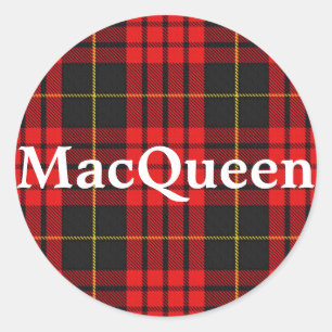 Sticker Rond Clan écossais MacQueen Tartan Plaid