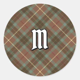 Sticker Rond Clan Fraser Chasse Tartan Patiné