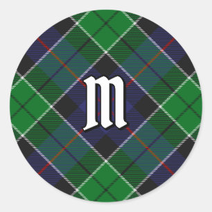 Sticker Rond Clan Leslie Chasse Tartan