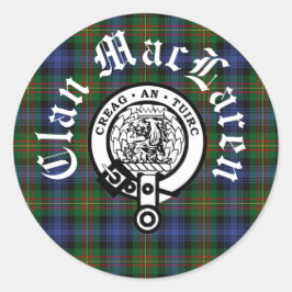 Sticker Rond Clan MacLaren Crest Badge & Tartan