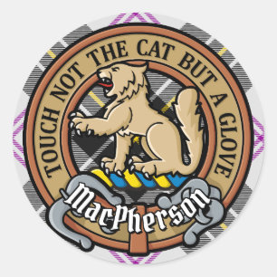 Sticker Rond Clan MacPherson Crest sur le tatan de robe