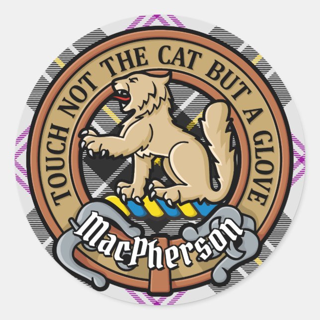 Sticker Rond Clan MacPherson Crest sur le tatan de robe (Devant)