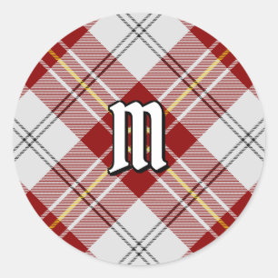 Sticker Rond Clan MacPherson Robe Rouge Tartan