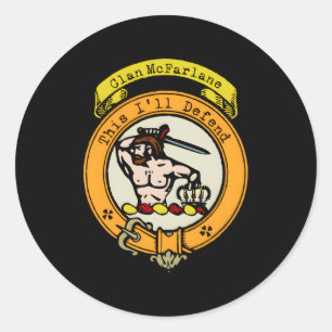 Sticker Rond Clan Mcfarlane Scottish Surnom Badge Crest