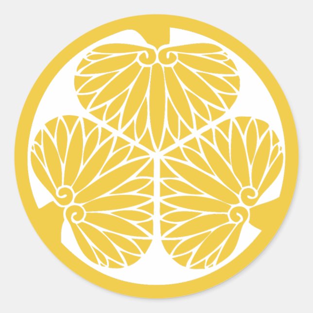 Sticker Rond Clan Mon Crest Tokugawa (Devant)