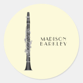 Sticker Rond Clarinet Music Teacher Band Musicien