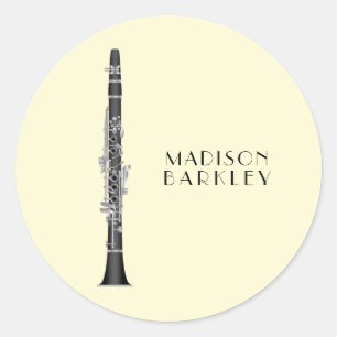 Sticker Rond Clarinet Music Teacher Band Musicien