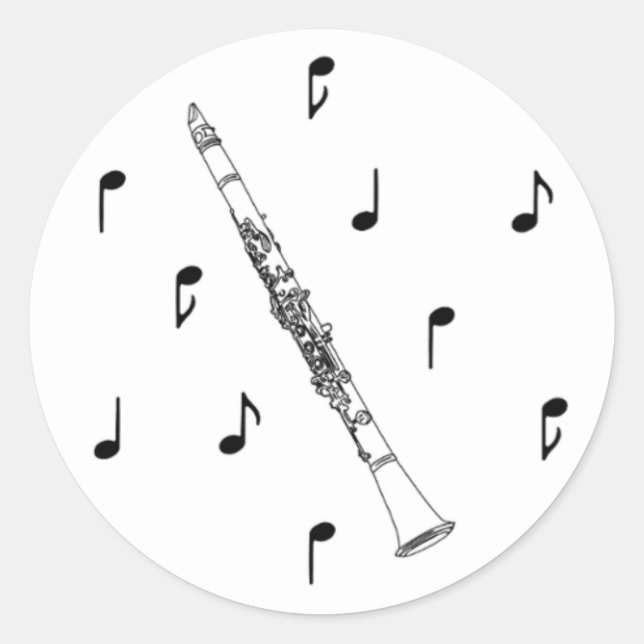 Sticker Rond Clarinet musical (Devant)
