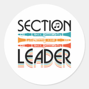 Sticker Rond Clarinet Section Leader École Bande Rétro