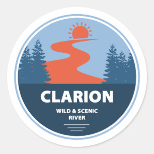 Sticker Rond Clarion Wild Et Rivière Pittoresque