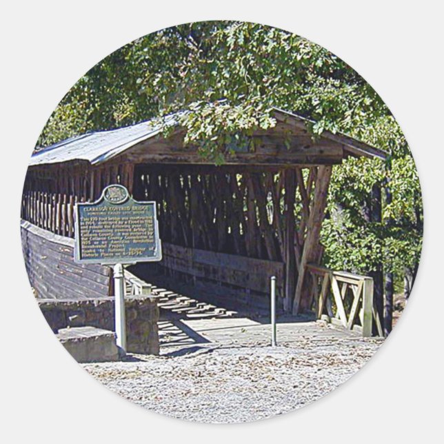 Sticker Rond Clarkson Pont couvert Alabama (Devant)