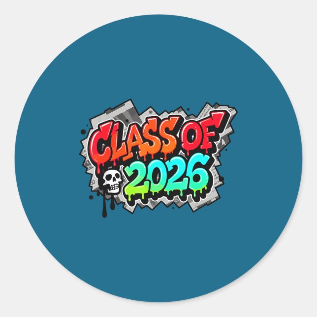 Sticker Rond Class Graduation Graffiti Streetwear Drip (Devant)