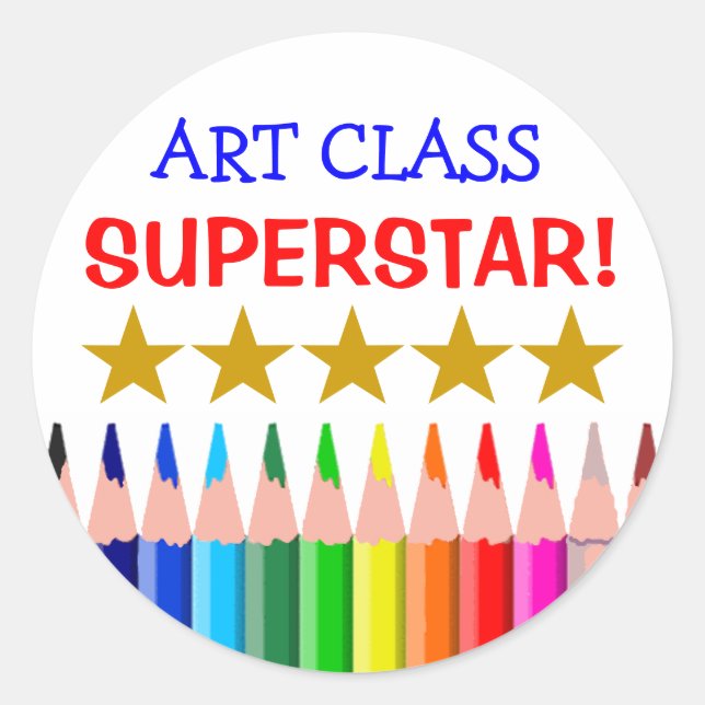 Sticker Rond Classe Art Superstar (Devant)