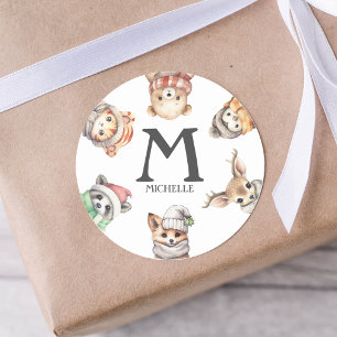 Sticker Rond Classe Cadeau Et Enveloppe Personnalisés Animaux