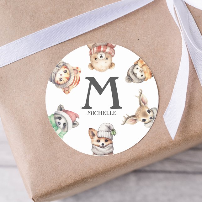 Sticker Rond Classe Cadeau Et Enveloppe Personnalisés Animaux (Créateur téléchargé)