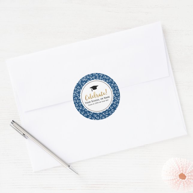Sticker Rond Classe d'Ancres nautiques de 20XX Party (Enveloppe)