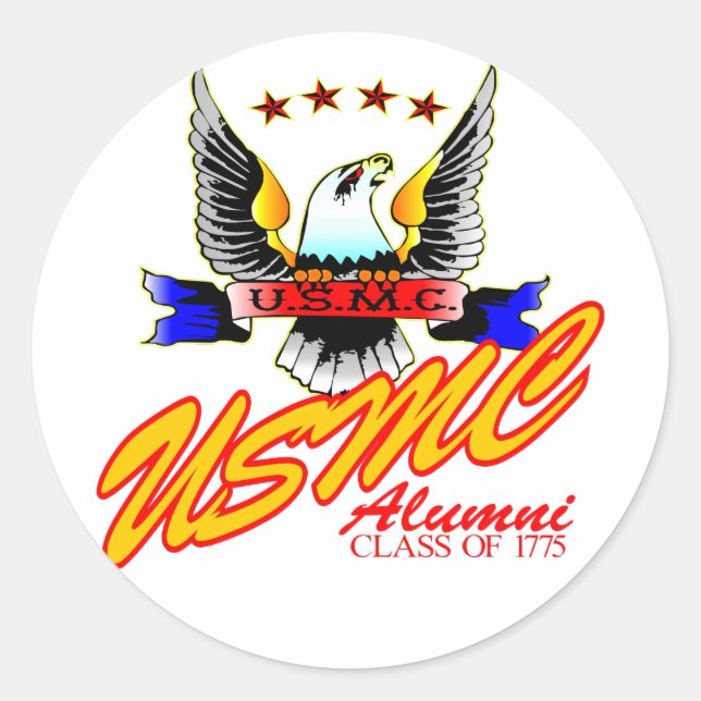 Sticker Rond Classe De 1775 USMC Alumni Eagle (Devant)