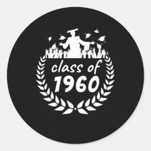 Sticker Rond classe de 1960 graduation ou conception de réunion