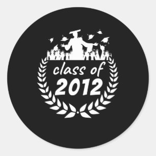 Sticker Rond classe de 2012 diplôme ou reunion design par
