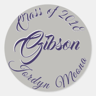 Sticker Rond Classe de 2018 Jordyn Gibson Graduation Seal NHS