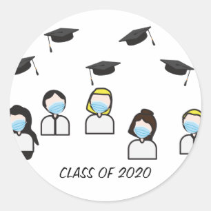 Sticker Rond Classe de 2020 Graduation