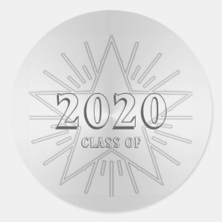 Sticker Rond Classe de 2020 Graduation Day par Janz Silver Star