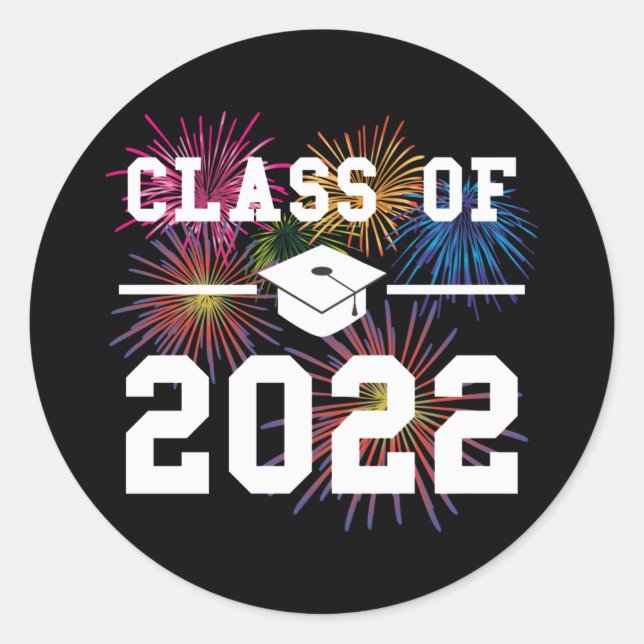 Sticker Rond Classe de 2022 Graduation (Devant)