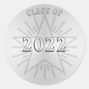 Sticker Rond Classe de 2022 Graduation Day par Janz Silver Star