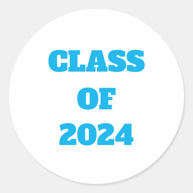 Sticker Rond Classe De 2024 Personnalisé Année Garçons Filles C (Devant)